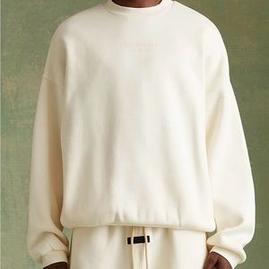 Fear of God Essentials Cloud Dancer Crewneck Sweatshirt FOG White Cream Sweater